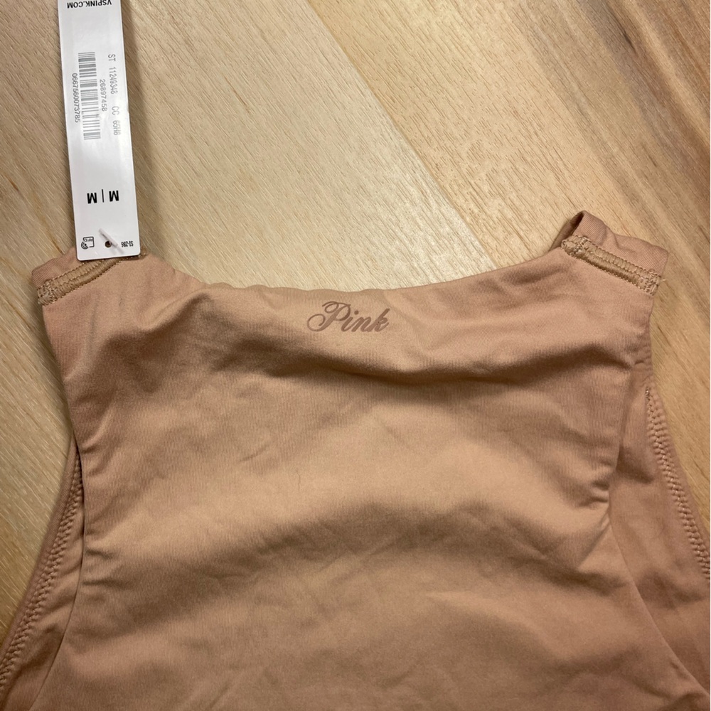 Victoria’s Secret Pink Nude Bodysuit Sleeveless High Neck‎ M NWT - Picture 4 of 8